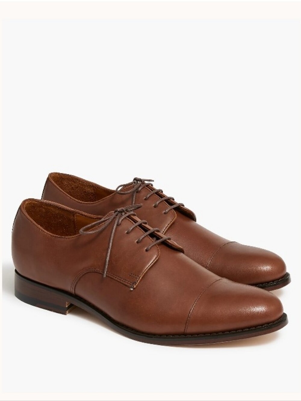 J. Crew Factory Leather Cap Toe Shoes - dark brown
